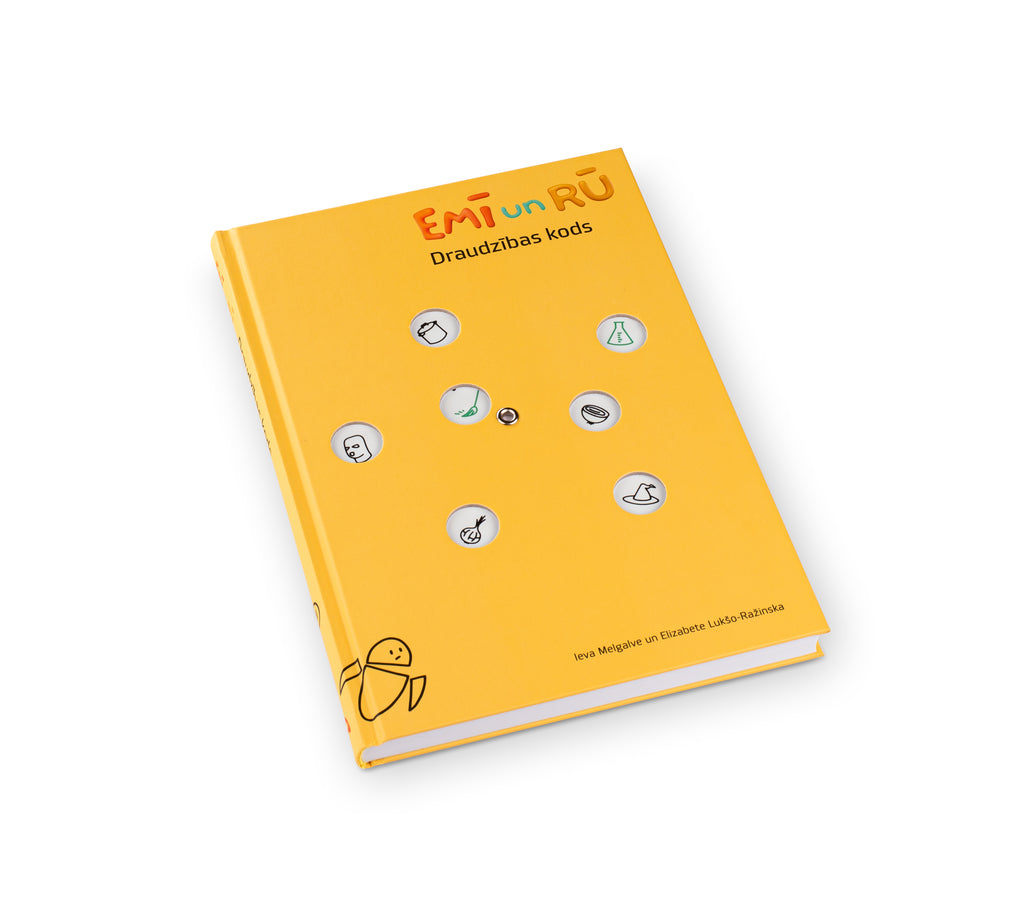 The book "Emī and Rū: Draudzības kods"