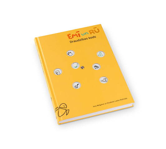 The book "Emī and Rū: Draudzības kods"